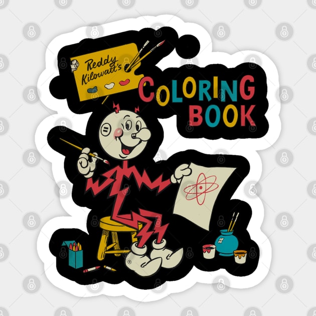 REDDY KILOWATT COLORING BOOK Sticker by kakeanbacot